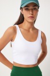 Askılı Şekillendirici Örme Spor Sütyeni BEYAZ LOW0024