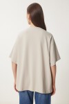 Basic Oversize 2li Takım Örme T-shirt KAHVERENGİ TAŞ LHW0007