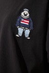 Bisiklet Yaka Nakışlı Oversize Örme T-shirt SİYAH LNJ0003