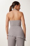 Boyundan Geçmeli Bluz Pantolon Esnek Örme Takım GRİ LDP0048