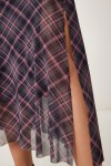 Desenli Halter Yaka Şifon Elbise GRİ LNS0057