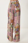 Desenli Saten Crop Alt Üst Takım KREM PEMBE LDP0041