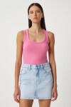 Fitilli Kalın Askılı Örme Atlet PEMBE LHJ0001