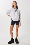 Fular Detaylı Şardonlu Örme Sweatshirt GRİ MELANJ LPX0005