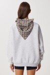 Fular Detaylı Şardonlu Örme Sweatshirt GRİ MELANJ LPX0005