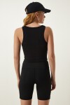 Halter Yaka Crop Örme Bluz SİYAH LOW0023