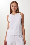 Keten Bluz Pantolon Takım BEYAZ LMC0062