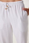 Keten Bluz Pantolon Takım BEYAZ LMC0062