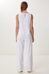 Keten Bluz Pantolon Takım BEYAZ LMC0062