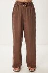 Keten Bluz Pantolon Takım KAHVERENGİ LMC0062