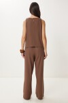 Keten Bluz Pantolon Takım KAHVERENGİ LMC0062