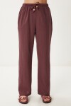 Keten Bluz Pantolon Takım MÜRDÜM LMC0062