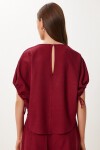 Keten Bluz Şort Takım BORDO LMX0098
