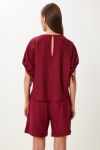 Keten Bluz Şort Takım BORDO LMX0098