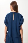 Keten Bluz Şort Takım LACİVERT LMX0098