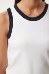 Kolsuz Kontrast T-Shirt BEYAZ LNJ0002