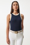 Kolsuz Kontrast T-Shirt LACİVERT LNJ0002