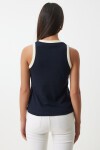 Kolsuz Kontrast T-Shirt LACİVERT LNJ0002