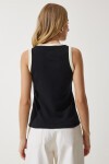 Kolsuz Kontrast T-Shirt SİYAH LNJ0002