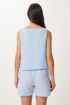 Müslin Bluz Şort Takım GÖK MAVİ LMC0063