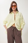Oversize Basic Müslin Gömlek AÇIK SARI LMX0002