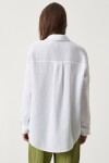 Oversize Basic Müslin Gömlek BEYAZ LMX0002