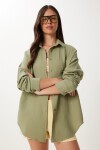 Oversize Basic Müslin Gömlek ÇAĞLA YEŞİLİ LMX0002