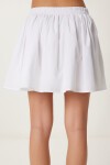 Pamuklu Mini Kloş Etek BEYAZ LNS0058