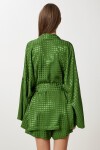 Saten Yüzeyli Kimono Şort Takım YEŞİL LFG0108