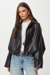 Suni Deri Bomber Ceket SİYAH LOH0012