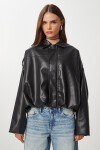 Suni Deri Bomber Ceket SİYAH LOH0012