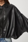 Suni Deri Bomber Ceket SİYAH LOH0012