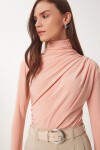 Büzgü Detaylı Sandy Bluz ŞEFTALİ LFF0001
