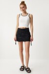 İşleme Detaylı Askılı Örme Bluz BEYAZ LHF0003