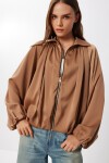 Kabarık Saten Yüzeyli Bomber Ceket CAMEL LMW0033