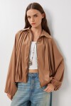 Kabarık Saten Yüzeyli Bomber Ceket CAMEL LMW0033