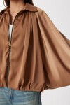 Kabarık Saten Yüzeyli Bomber Ceket CAMEL LMW0033
