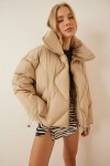 Oversize Şişme Mont KREM LRV0036