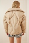 Oversize Şişme Mont KREM LRV0036