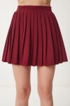 Pileli Mini Dokuma Etek BORDO LNS0022