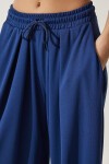 Pileli Rahat Modal Şalvar Pantolon LACİVERT LMC0093