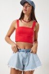 Püsküllü Mini Denim Şort BUZ MAVİ LHE0001