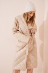Şal Yaka Oversize Kapitone Kaban KREM LHM0001