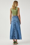 Yırtmaçlı Uzun Denim Etek AÇIK MAVİ LRV0016