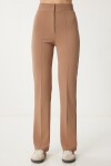 Yüksek Bel Likralı Örme Pantolon CAMEL LRV0004