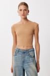 2’li Paket Basic Fitilli Örme Crop Bluz BİSKÜVİ KOYU MAVİ LMX0123