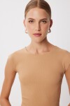 2’li Paket Basic Fitilli Örme Crop Bluz BİSKÜVİ KOYU MAVİ LMX0123