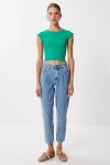2’li Paket Basic Fitilli Örme Crop Bluz YEŞİL KOYU PEMBE LMX0123