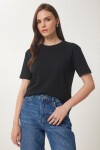 Basic Modal T-shirt SİYAH LMC0084