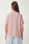 Basic Pamuklu Örme T-shirt GÜL KURUSU LUS0094